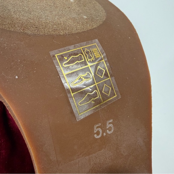 Jeffrey Campbell Cyrus Mule Heels Womens Size 5.5 Red Leather Textile Shoes - Picture 9 of 13